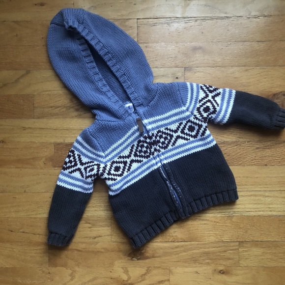 Carter's Infant Boys Full Zipper Hooded Heavy Fair Isle
Sweater Jacket Size 18M - Picture 2 of 6